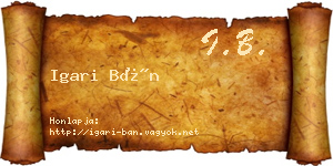 Igari Bán névjegykártya